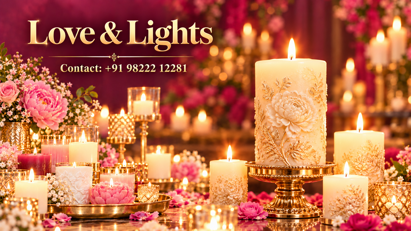 Love and Lights pillar candle display